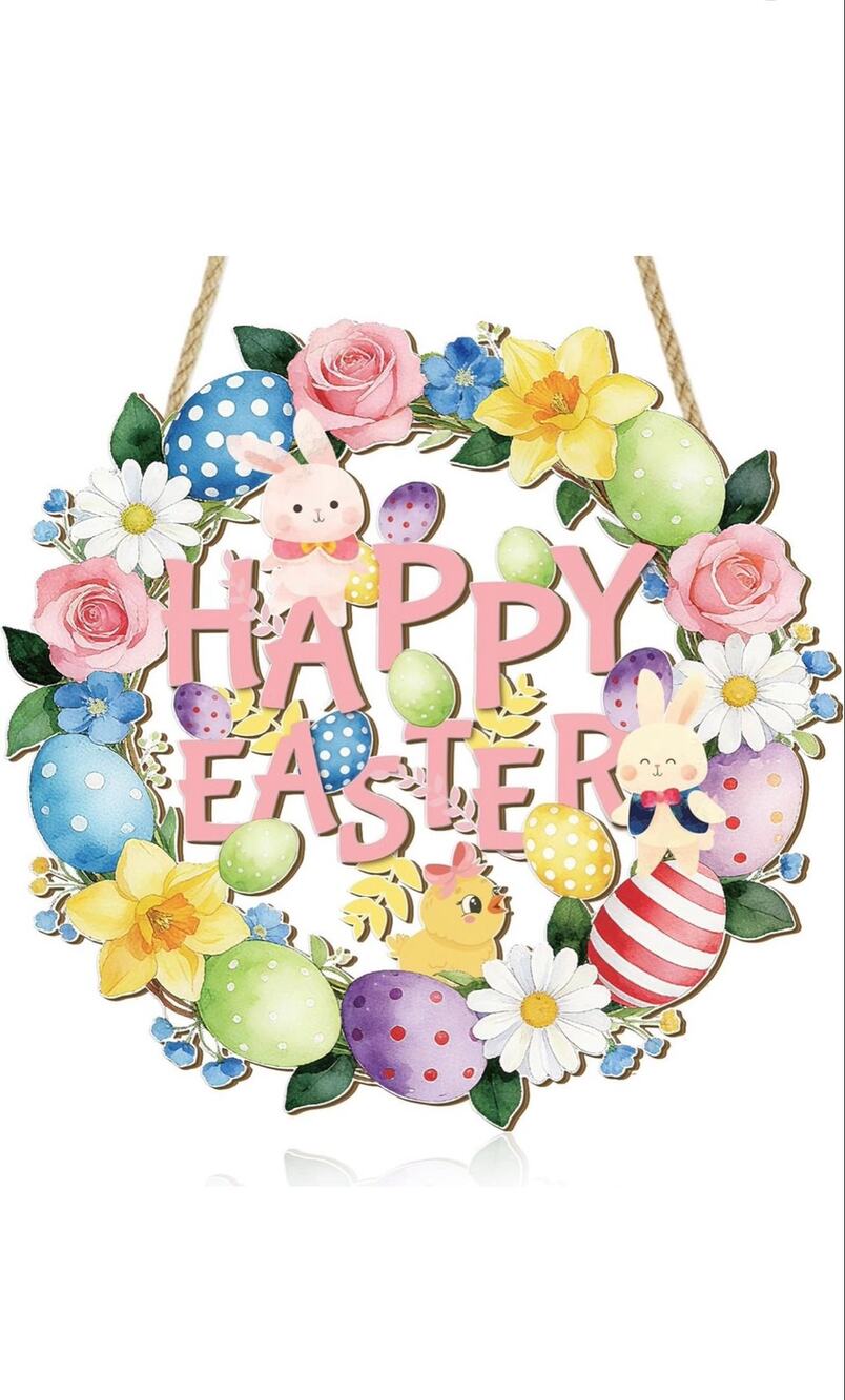Wooden Easter Decoration Door Wreath
11.5"